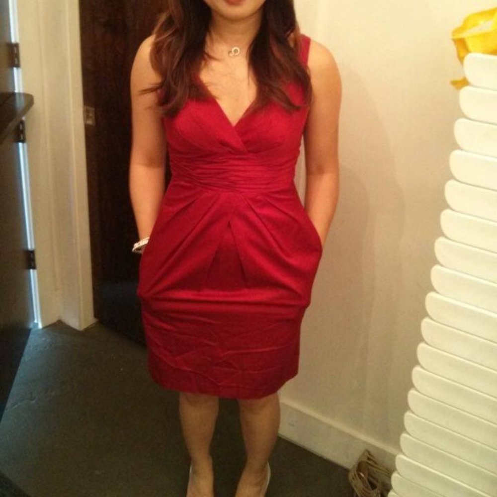 David's Bridal Red Short Dress